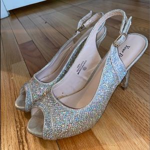 Sparkle heels gemstone glitter bedazzled prom